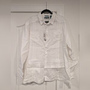 Cubavera lightweight linen vacation button down